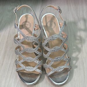 Silver Strappy Heels